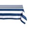 Contemporary Home Living Cabana Striped Rectangular Outdoor Tablecloth - 84" - Nautical Blue and White